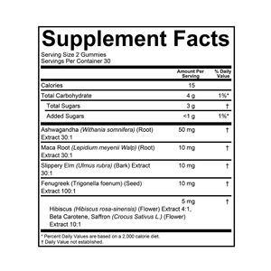 Gommose Multivitaminiche con Ashwagandha KSM 66, Radice di Maca, Fieno Greco, Ibisco, Olmo Rosso e Estratto di Zafferano - Product Image 2