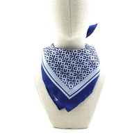 Foulards de cou, bandanas, écharpes personnalisées avec logo imprimé, foulard carré en soie bleu marine pour femme, taille carrée, luxueux