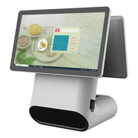 Caisse enregistreuse tactile tout-en-un 15,6 pouces avec imprimante thermique 80 mm, 2e écran, WiFi, LAN, fonction SDK intégrée, prise en charge de l'occasion