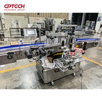 Machine d'étiquetage automatique double face en acier inoxydable, qualité alimentaire, pour bouteilles carrées CPTECH