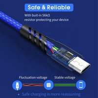 Kabel Pengisi Daya Cepat 10 Kaki Kabel Pengisi Daya Armor Mikro/Tipe C/IOS 8 Pin Kabel Data 1M 2M 3M