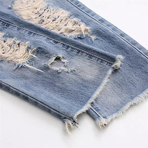 <span class=keywords><strong>Mujer</strong></span> Pantalones <span class=keywords><strong>de</strong></span> tobillo longitud recta pantalones <span class=keywords><strong>vaqueros</strong></span> <span class=keywords><strong>de</strong></span> cintura alta roto agujero diseño Irregular capas <span class=keywords><strong>Vaqueros</strong></span> - Product Image 6
