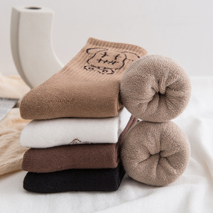 Winter Earth Knit Cotton <strong>Socks</strong> With Thick <strong>Socks</strong> Trend Cartoon <strong>Woollen</strong> Hosiery Couples <strong>Socks</strong> - Product Image 2