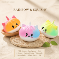 Adorable jouet anti-stress licorne arc-en-ciel chat Kawaii en TPR à remontée lente, idéal pour adolescents et adultes, cadeau de bureau