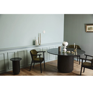 Mesa de Centro de Mármol Negro de 140 cm con Base de Madera de Mango, Mesa de Centro de Madera Maciza, Muebles Modernos para Sala de Estar, Elegantes y Duraderos - Product Image 1