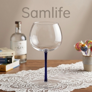 Samlife-BL26056 Bicchiere da <span class=keywords><strong>Gin</strong></span> con Stelo Colorato Personalizzato, Vetro Borosilicato Soffiato a Mano per <span class=keywords><strong>Gin</strong></span> & Tonic - Product Image 1