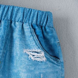 2024 autunno caldo Design per bambini e ragazze set di vestiti a manica lunga 4-7Y cappotto in Denim blu gonna strappata tuta per bambini - Product Image 5