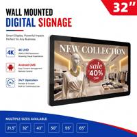 Écran d'affichage publicitaire numérique LCD 4K mural, Android WiFi CMS, affichage commercial intérieur, menu, panneau ultra fin