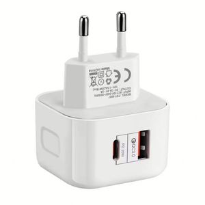 อะแดปเตอร์ชาร์จเร็วแบบติดผนัง รุ่นใหม่มาแรง ช่องเสียบคู่ QC 3.0 Type C PD 20W ชาร์จเร็วสูงสุด 2 ช่อง A+C สำหรับโทรศัพท์มือถือ - Product Image 1