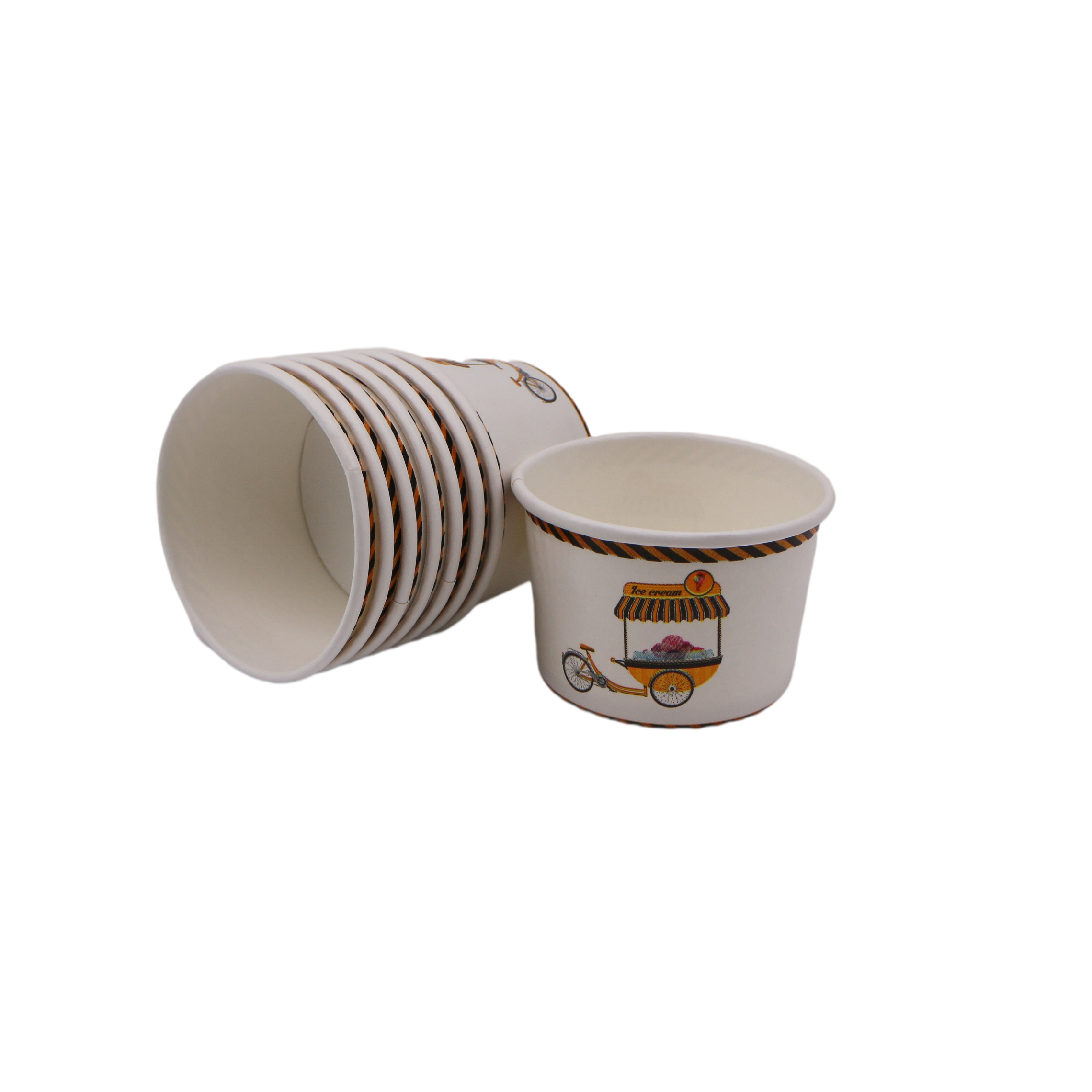 Disposable Embossed Round Salad Bowl with UV Coating Lamination Stamping Food Packaging Paper Plate & Bowls