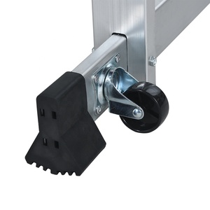 Échelle en aluminium d'échafaudage de ventes directes d'usine de Kollmax 2x7 étapes avec des roues de conseil pour la construction - Product Image 3
