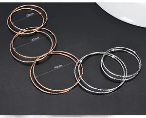 38-42-48mm Big Hoop Earrings 18K Real Gold Large Circle Earrings Solid White Gold Rose Gold Round Earrings For Women