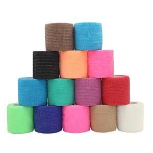Benda Coesiva Adesiva in Poliestere Traspirante Senza Lattice 5cm <span class=keywords><strong>per</strong></span> <span class=keywords><strong>Protezione</strong></span> Ginocchio Calcio e Sport - Product Image 5