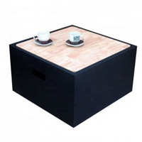 Barbecue, brasero et chauffage d'extérieur 3-en-1 moderne en acier au carbone de qualité supérieure avec dessus en bois et télécommande pour jardin et terrasse