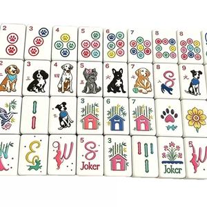 Nuevo y Exclusivo Juego de Fichas de Mahjong Americano de Lujo con Diseño de Perrito Acrílico de <span class=keywords><strong>Tres</strong></span> Capas Azul, el Mejor - Product Image 2