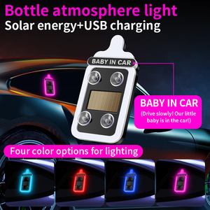 Lampe <span class=keywords><strong>LED</strong></span> solaire colorée pour voiture, lumière ambiante néon, rechargeable par USB, lampe en forme de bouteille de lait à énergie solaire, décoration de fenêtre - Product Image 3
