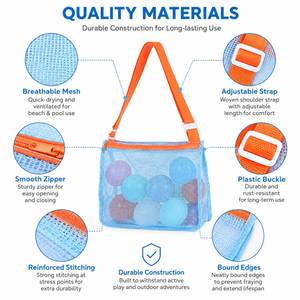 Personalized Kids Mesh <b>Beach</b> <b>Bag</b> Cute Cartoon Net Tote <b>Bag</b> for Summer Toys Storage Children's Promotional Gift - Product Image 4