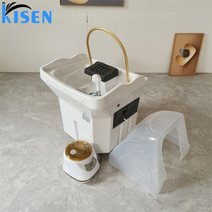 Lit de massage multifonctionnel Kisen pour salon de coiffure, lit de fumigation et d'hydrothérapie à circulation d'eau, mobilier de salon moderne avec bassin sans plomberie - Product Image 5