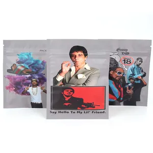 Custom Printed Child Proof 454g 1lb Large Mylar Herb Bag Zip Lock Smell Proof 16oz 1 Pound Stand Up Space Mylar Bag