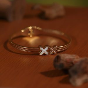 Bracelet en cristal plaqué or PVD, acier inoxydable 316L, design papillon, bijoux pour femmes - Product Image 3