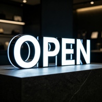 Enseigne lumineuse 3D avec lettres alphabétiques, enseigne électronique personnalisée, logo en acrylique, signalétique extérieure, enseigne à éclairage LED