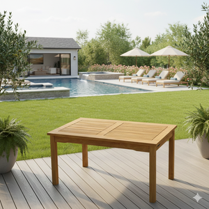 Table rectangulaire pliable en teck pour hôtel et jardin, design moderne avec grain naturel, robustesse et savoir-faire de qualité supérieure - Product Image 4