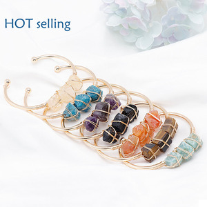 สร้อยข้อมือหยกธรรมชาติทำจากโลหะหินอาเกตคริสตัลธรรมชาติ - Product Image 2