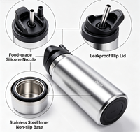 Bouteille d'eau isotherme en acier inoxydable 304 avec couvercle à paille rabattable, réutilisable, pour sport et voyage, personnalisable avec logo – Vente en gros