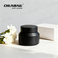 Contenants en verre pour crème cosmétique pour le visage et le corps, 2 oz 250g, noir mat, couvercles en bois, couleurs personnalisables, OEM/ODM disponible