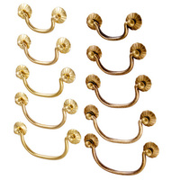 Poignées et tirants en laiton massif et bronze pour tiroirs, armoires de cuisine, placards et penderies, quincaillerie traditionnelle à levier courbé