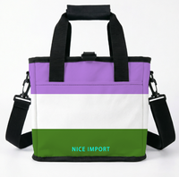 Sac isotherme pliable arc-en-ciel Genderqueer pour le travail, le camping, étanche et anti-fuite avec bandoulière