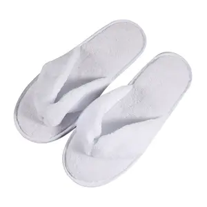 high-end home hotel guest room 100% cotton white flip flops slippers
