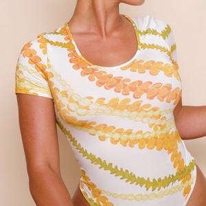 Body de Cuello Alto Clásico, Versátil y Suave con Estampado Hawaiano, Traje de Baño Hecho a Medida, 70% Rayón/30% Lino - Product Image 3