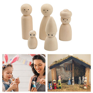 Muñecos de Madera sin Acabado de 23 cm, Figuras Pintadas para Manualidades, Juego de Juguetes para Niños - Product Image 4