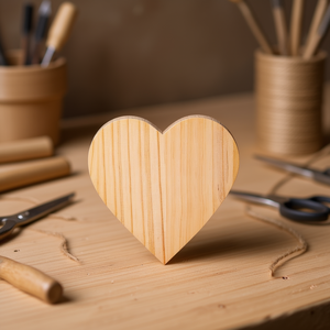 Tavoletta di Legno a Forma di Cuore Ilan 14x0,5 Cm per Decorazioni Artigianali, Set da 12 Pezzi - Product Image 2