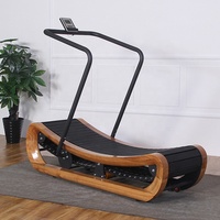 Treadmill Kayu Mini Berkualitas Tinggi Tanpa Tenaga Listrik, Mekanis, Pengukur Detak Jantung, Nirkabel, untuk Gym