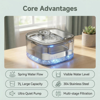 Bebedero para Gatos Ultra Grande de 7L con Sensor de Movimiento Inteligente, Dispensador Automático de Agua para Perros, Ideal para Múltiples Mascotas y Perros Grandes, Libre de BPA