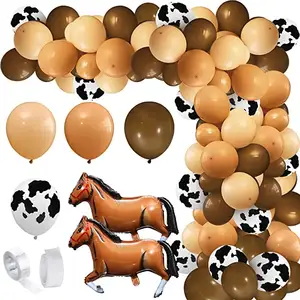 146 Pcs Cowboy Party Decorations Cowgirl Balloon Garland Kit Cow Birthday Decorations