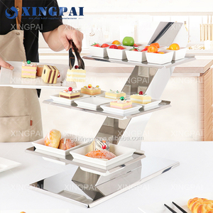 XINGPAI Factory Hot Sale Stainless Steel Buffet <strong>Food</strong> Display <strong>Stand</strong> Hotel <strong>Food</strong> Risers Buffet - Product Image 2