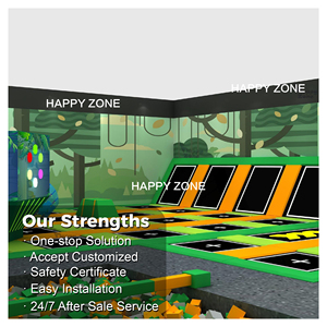 Équipement de terrain de jeux intérieur sur le thème de la jungle, parc de trampolines personnalisé avec dodgeball, fosse à mousse, jeu pixel, centre de divertissement familial - Product Image 3