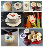 Mesin Printer Makanan 3D Digital dengan Tinta yang Dapat Dimakan / Mesin Pencetak Kopi Latte Art Cappuccino Foam dengan Tablet