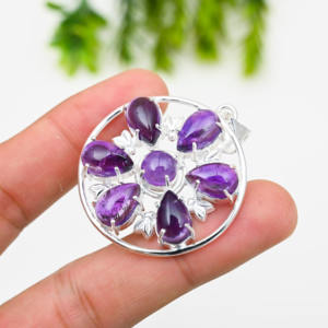 Piedras púrpuras Joyería fina con diseño significativo Producto a granel hecho a mano Forma y tamaño personalizados - Product Image 1