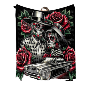 Chicana chola Cholo คู่ chicano lowrider ผ้าห่มผ้าพลัฌออกแบบได้เองพิมพ์ลายนุ่มสบายพกพาได้สัตว์เดินทาง - Product Image 4