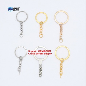 Anneau de porte-clés fendu plat en métal DIY avec vis à œil rond - Product Image 1