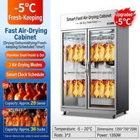 Armoire de séchage professionnelle en acier inoxydable, à refroidissement par air, à contrôle numérique, sans givre, pour peau de canard croustillante, 2 portes, 6 étagères, pour canard rôti