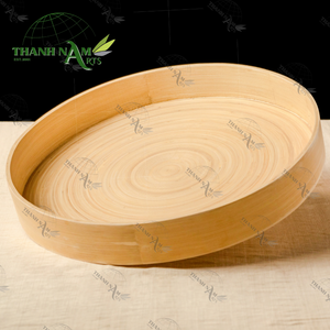 Plateau de présentation rond en bambou personnalisé par OEM plateau en bambou naturel écologique pour la décoration de table de restaurant et de cuisine - Product Image 3