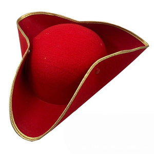 Unisex Thời Trung Cổ Màu Đỏ Tricorne <span class=keywords><strong>Hat</strong></span> Cướp Biển Halloween Đảng <span class=keywords><strong>Hat</strong></span> Giai Đoạn Hiệu Suất Đạo Cụ Mũ - Product Image 4
