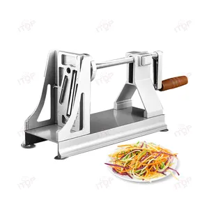 多功能蔬菜切割机不锈钢刀片手动食品螺旋切片机土豆胡萝卜厨房工具切割机