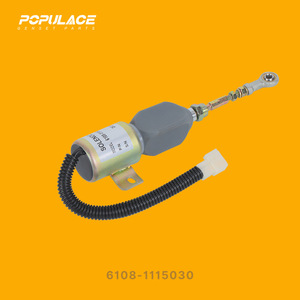 โซลินอยด์วาล์ว Populace รุ่น 6108-1115030 12V สำหรับตัดน้ำมันเชื้อเพลิง ใช้กับเครื่องยนต์รถขุดโคมัตสึเพื่อหยุดการทำงาน - Product Image 1