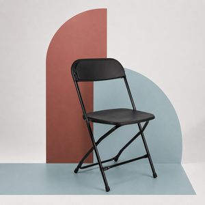 Flat Back Modern Comfortable Lightweight Durable Portable Plastic Folding <b>Chair</b> Black for Outdoor <b>Dining</b> and Park Use - Product Image 1
